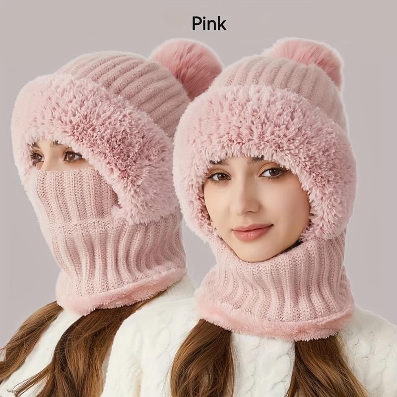 Autumn Winter Hats For Women Men Windproof Protection Ear Scarf Knit Cap Thick Warm Knitted Hat