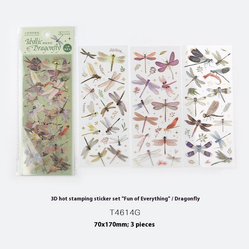 3 Sheets Themed Hot Stamping Sticker Set Decorative Stickers For Journaling Scrapbooking And DIY Crafts