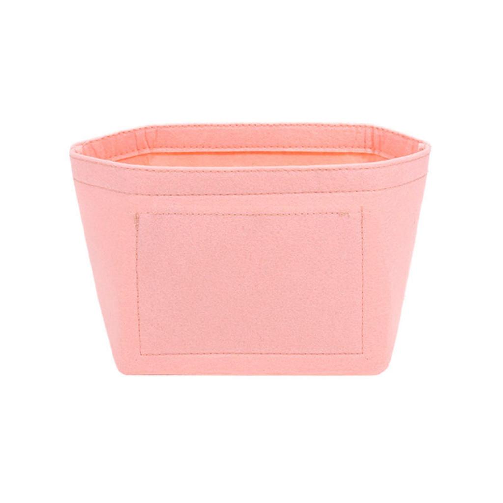 Felt Purse Organizer with Compartments Cosmetic Bag Portable Bucket Handbag Removable Inner Liner Women Suitable for Travel