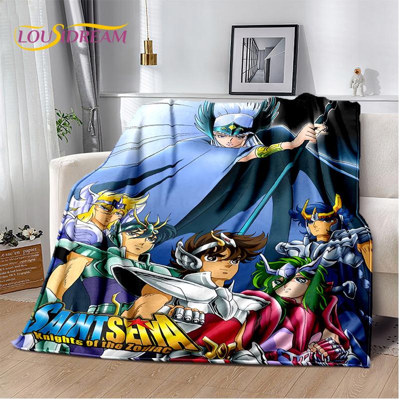 Мультфильм Saint Seiya 3D Ретро Аниме HD Мягкие Одеяла, Сохраняющие Тепло Фланелевые Пледы для Пикника Кровати Дивана Дома Спальня Подарки Дети