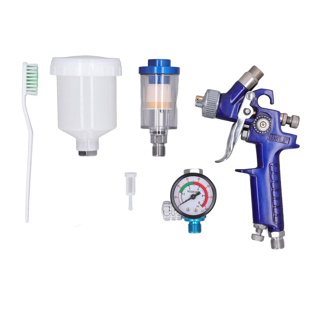 Пистолет-распылитель HVLP с манометром, сопло 0,8 мм, краскопульт низкого давления, баллон 125 мл