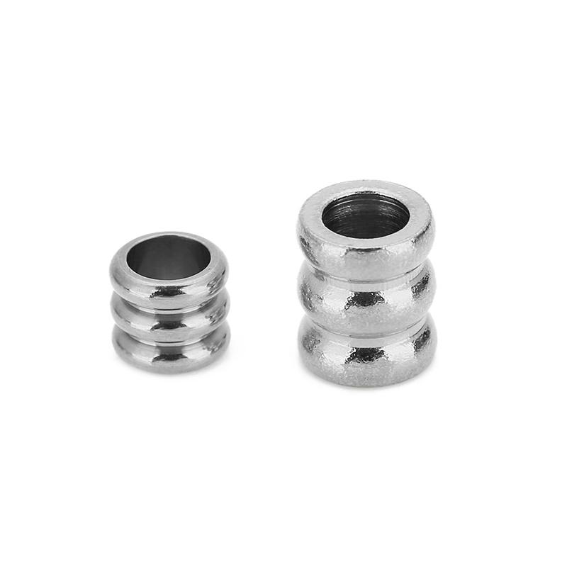20pcs Dia 6mm 7mm PVD Stainless Steel Spacer Beads Never Fade Necklace Big Hole Beads For DIY Jewelry Making Bracelet Findings