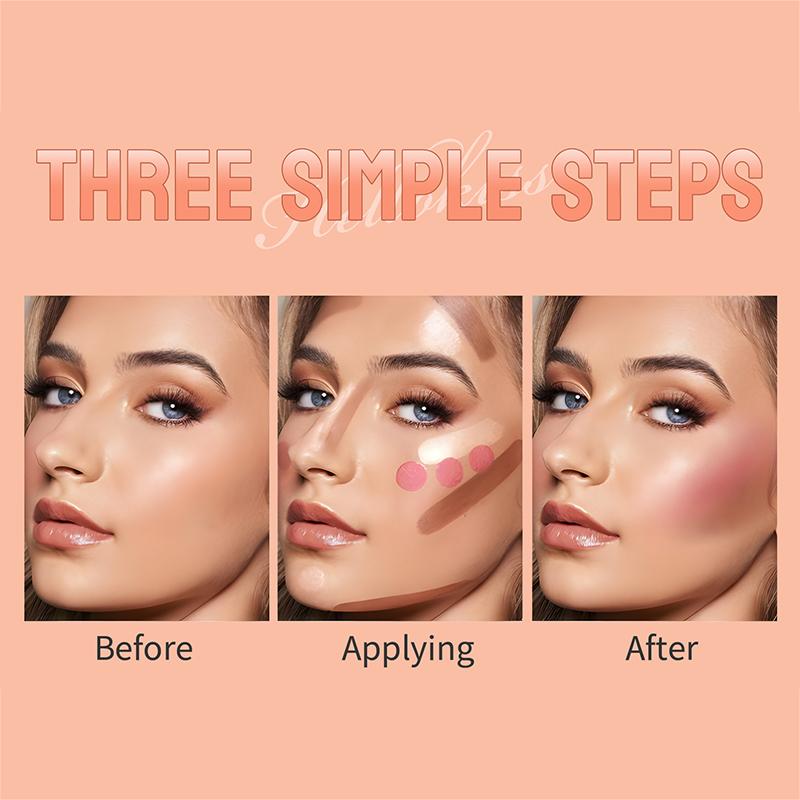 3pcs Contouring Stick Set Face Contour Stick Shadow Stick Blush Stick 3-in-1 Perfect Concealer Stick Full Coverage Breathable and Light