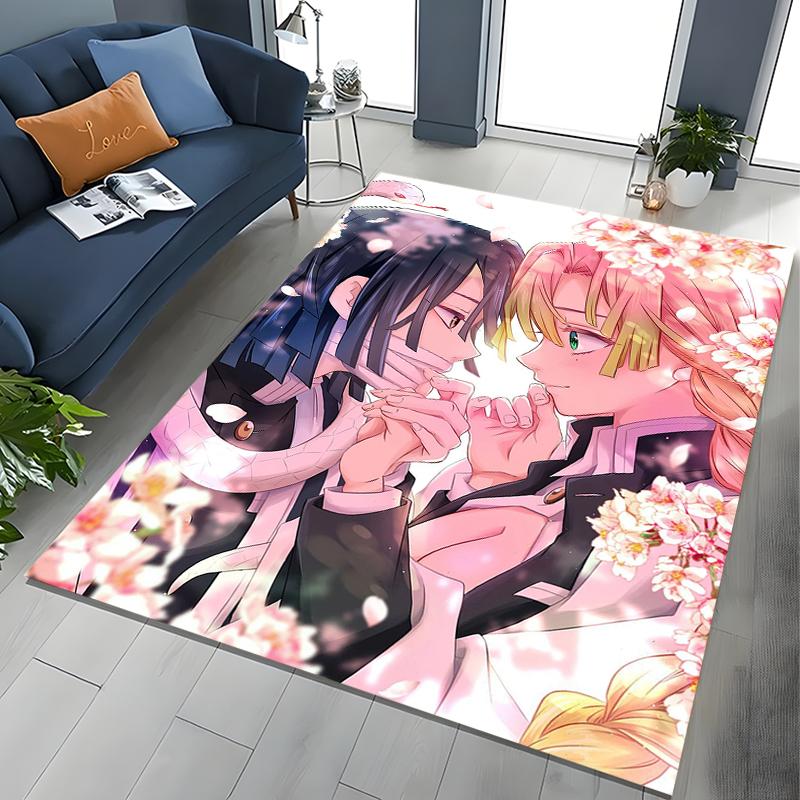 2026 New Retro D-Demon-Slayer Cartoon Gift Rug for Bedroom Living Room Sofa Home Doormat Decor , Kids Play Non-slip Floor Mat