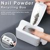 Portable Nail Dipping Powder Recycling Tray Powder Nail Sequin Glitter Storage Box Manicure Tools Fingertip Beauty Accessories
