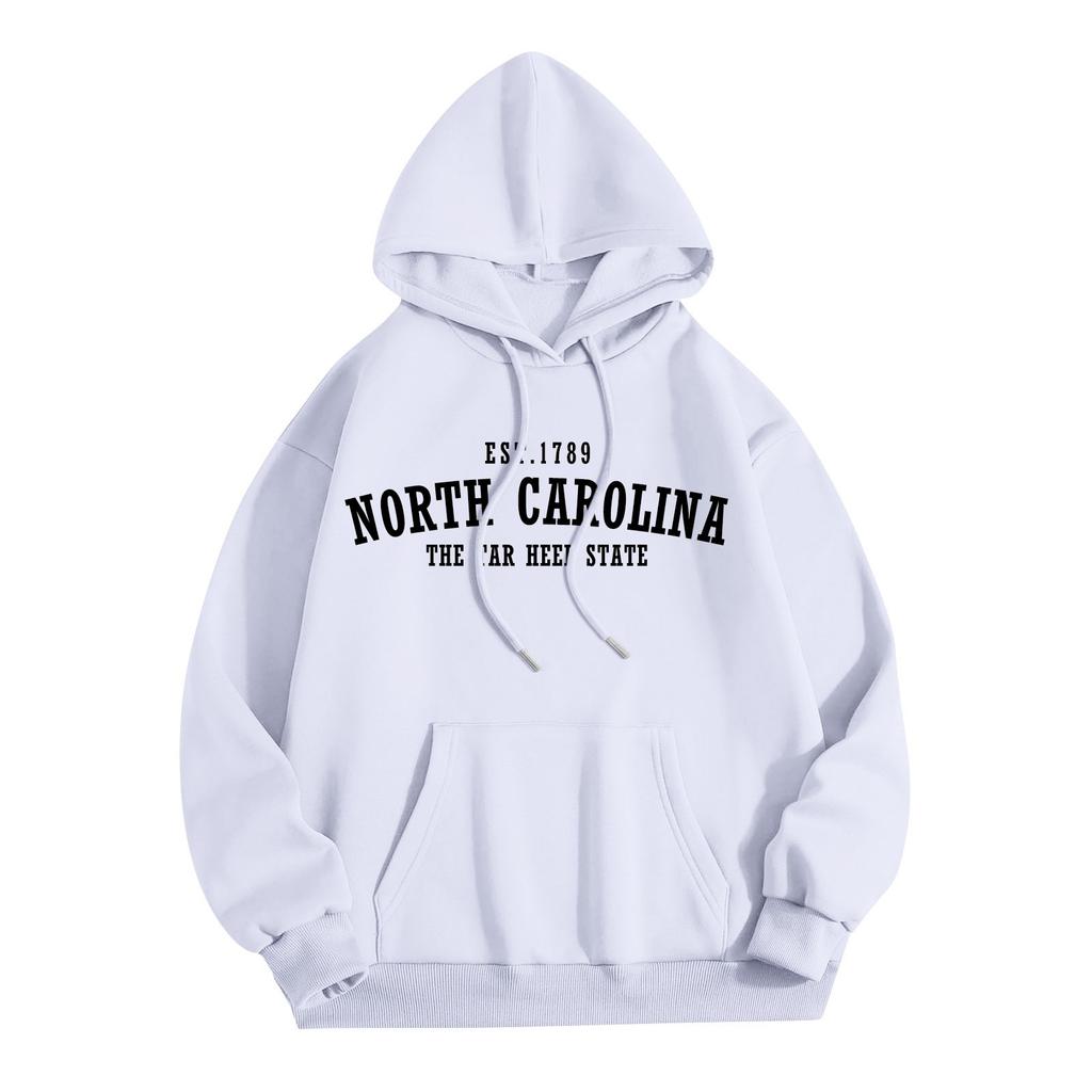 Женская мода O-образный вырез с длинным рукавом и принтом, толстовка с капюшоном