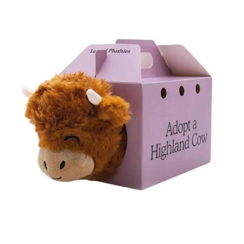 Realistic Fluffy Highland Cow Soft Toy Fluffy Bull Stuffed Animal Doll,100% New