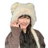 Осенне-зимняя новая женская вязаная шапка с милым плюшевым медведем, утолщенная теплая и морозостойкая шерстяная шапка, повседневная шапка
