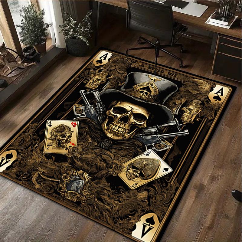 Skull Print Rug - home decoration Carpet For Living Room Bedroom Flooring Computer Chair Area Rug