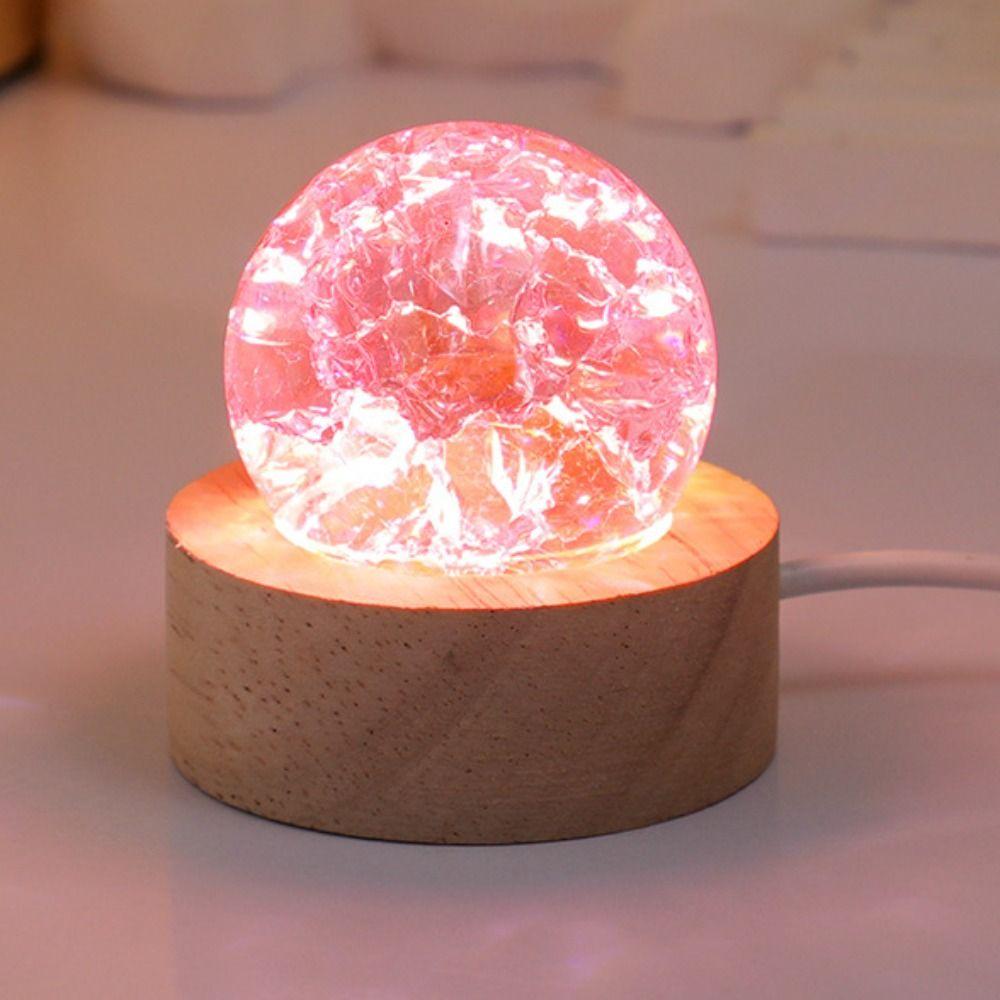 Detachable Luminous Crystal Ornaments Shiny Glaze Beads Glass Sphere Figurine Xmas Gift