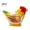 Художественное деревянное украшение-петух, статуэтка ручной резьбы, расписная деревянная курица, ручная работа, скульптура животного, орнамент, фигурка, деревенский декоративный ремесло