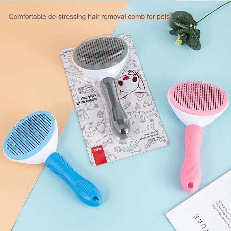 Cross-border Pet Comb Stainless Steel And Abs Material Blue/pink/grey