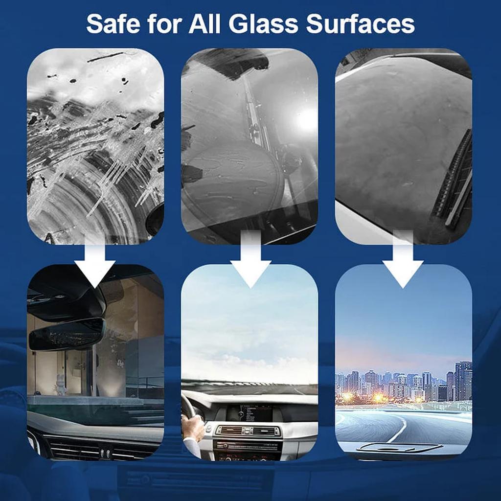 Anti-Glare 150ml Car Glass Oil Film Remover Paste Glass Coating Cleaning Agent Waterproof Glass Window Cleaner Cream With Sponge