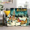 2025 Merry Christmas Tree Santa Claus,New Year Fairy Tale Gift Soft Plush Blanket,Flannel Throw Blanket for Living Room Bed Sofa
