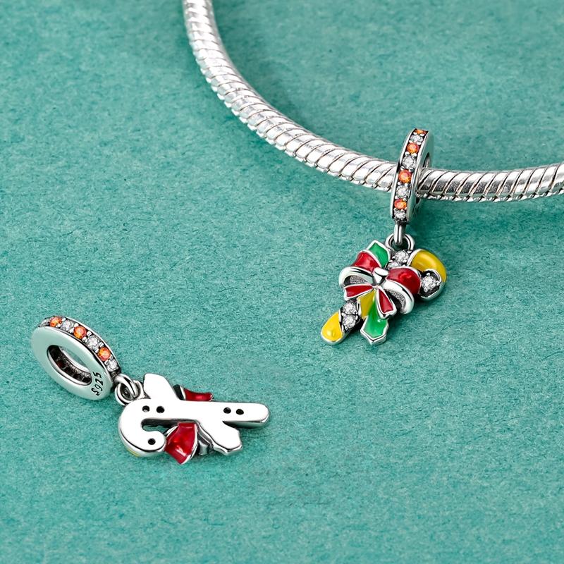 Copper Santa Claus Beads Christmas Tree Charms Fit 3Mm Women Bracelet Diy Accessories Christmas Gift Fine Jewelry