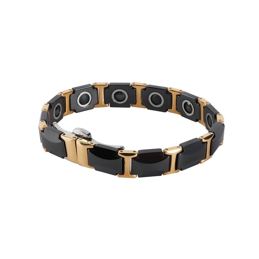 Black Ceramic Tungsten Steel Bracelet Hematite Health Care Link Magnetic Bracelets Bangles Unisex Wristband Luxury Jewelry
