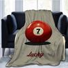 Lucky Number 7 Pool Game Flannel printed blanket suitable for all seasons suitable for living room office sofa and travel