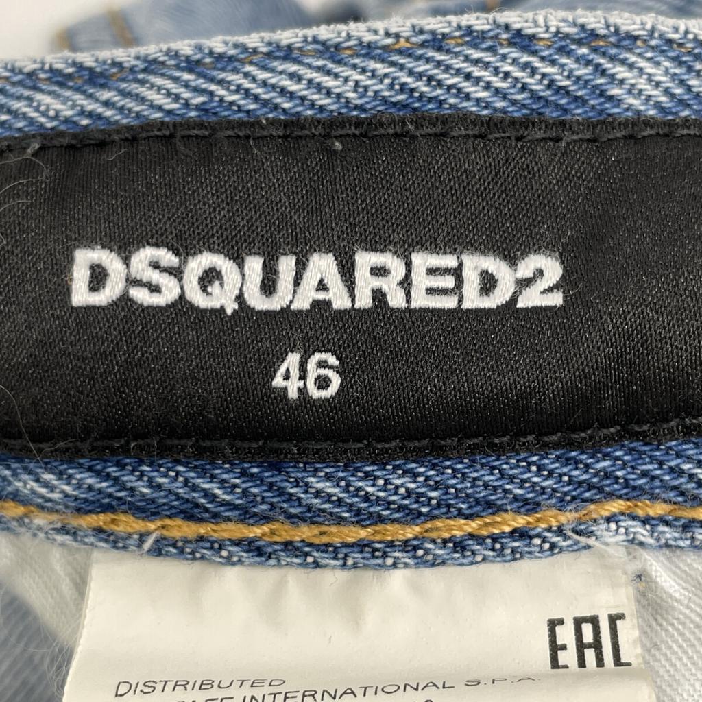 Dsquared2 S74LB0906 21Нержавеющая сталь Синие Узкие Джинсовые Брюки Деним Низ 46 синийПоношенный