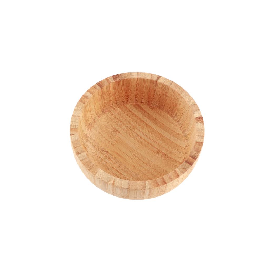 Bamboo Salad Bowl Round Serving Bowl Natural Wood Dishware for Fruit Snacks Appetizers