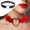 Nightclub Cosplay Heart Punk Wing Rock Collar Necklace Bat Gothic Sexy Faux Leather Circle Collar