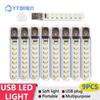 9 шт. 3/8 светодиодных ламп, мини-портативная USB-светильник для чтения, мощность 5 В, 3000 К-7000 К, ночник для ПК, ноутбука, мобильного внешнего аккумулятора