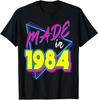 Графический подарок на день рождения с короткими рукавами 40-летний мужчина, родившийся в 1984 году Футболка Летняя футболка на 40-й день рождения Ретро Винтажная футболка 1984 года Футболка унисекс
