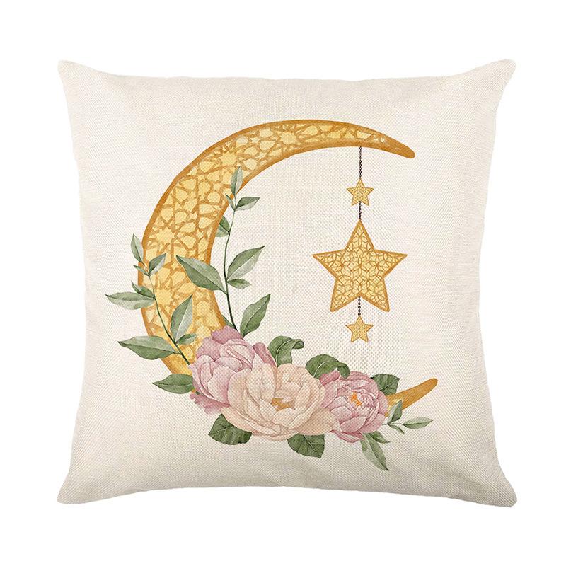 Moon Pillow Cover Living Room Home Sofa Decoration Cushion Cover Linen Printed Bedroom Pillow Cover