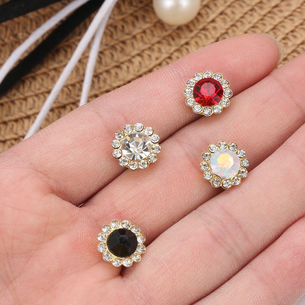 Швейные принадлежности Цветок Форма Блестящий Хрусталь Стекло Камень Стразы Одежда Декорация Пуговицы