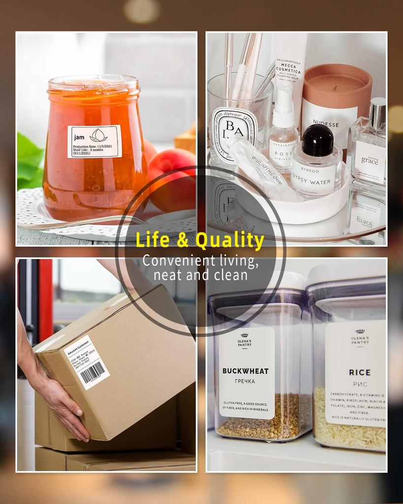 Phomemo Совместимо с этикетками, подлинными этикетками, рулонами, адресами, коммерческими, рулонами ручных наклеек, прочной печатной клейкой лентой, почтовыми, применимо к 3 рулонам