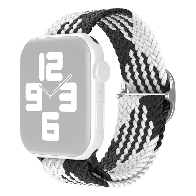 For Apple Watch Series 10 42mm/9 8 7 41mm/6 5 4 SE SE (2022) SE (2023) 40mm/3 2 1 38mm Nylon Braided Watch Band Adjustable Wrist Strap Replacement