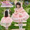 Girl Lolita Princess Dress Summer Lace Children's Super Fairy Flower Fairy Pink Dress Puff Skirt Dress