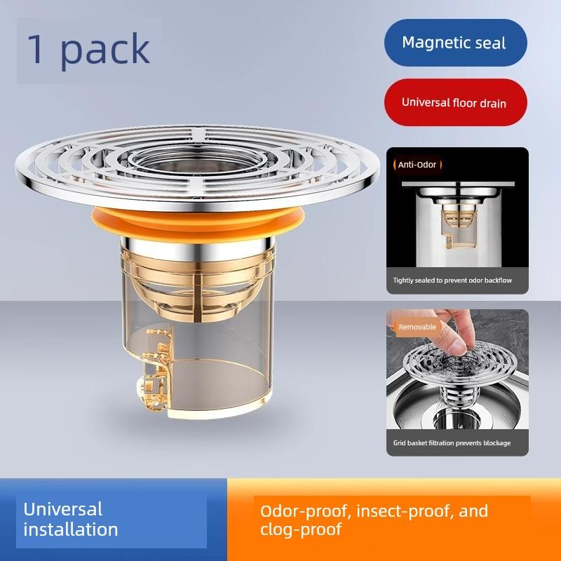 Universal Anti-Odor Core for Bathroom Floor Drains - Toilet Insect Prevention, Drainage Pipe Odor Control, and Leak-Proof Sealing Cover