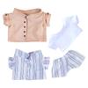 Nianyyhouse 20см кукольная одежда для мягких игрушек, пальто, белая футболка, полосатая рубашка, брюки, хлопковая кукольная одежда