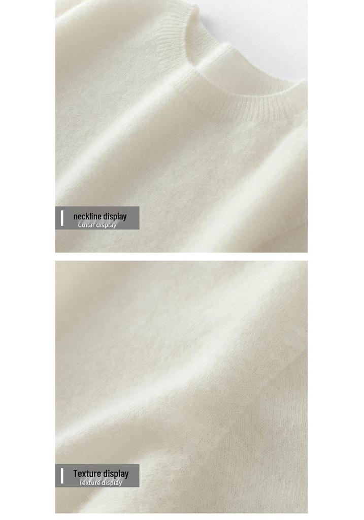 100% Pure Cashmere Women's Round Neck Soft Warm Knitted Pullover Sweater