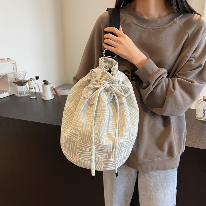 Женская сумка через плечо I вместимость сумка через плечо с завязками однотонная сумка-ведро