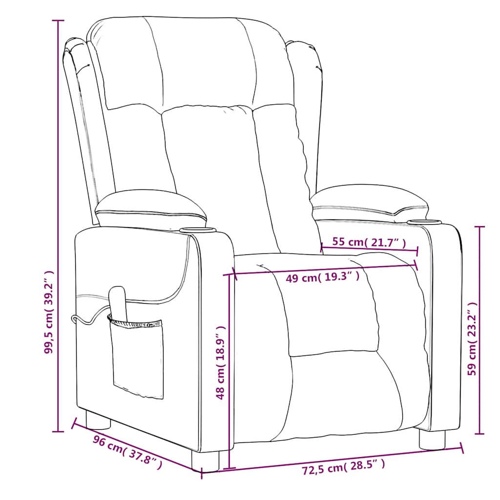 Massage Chair Black Fabric