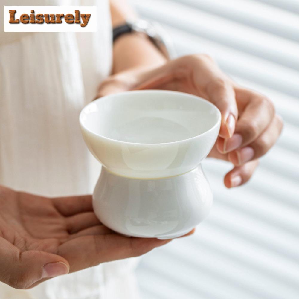 Dehua Sheep Fat Jade White Porcelain Tea Infusor Luxury Tea Rack Tea Strainer Household Tea Soaking Tea Filter Tea Services Gift
