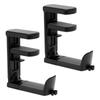 2pcs 360 Rotating Adjustable Headphone Stand Clamp Holder with Cable Management Silicone Protection Dual Color Black White Under Desk Space-Saving
