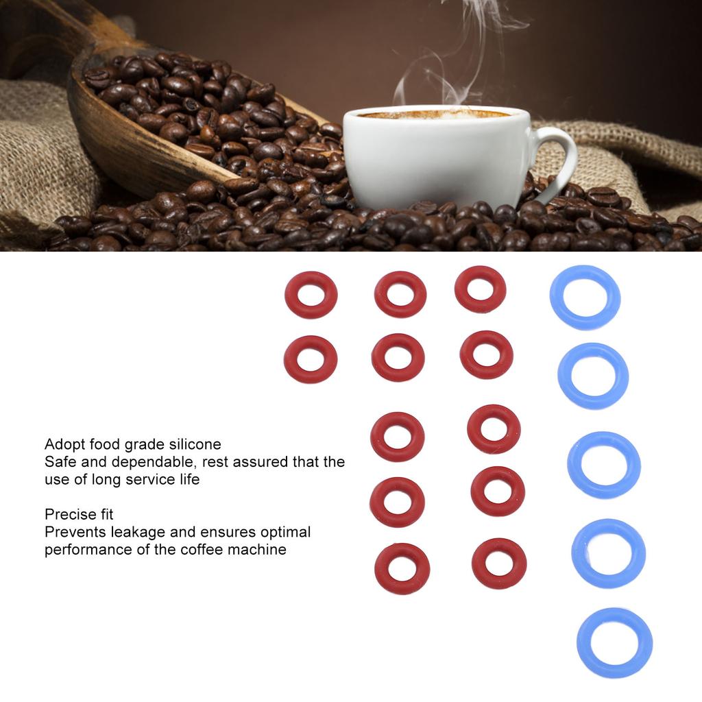 Набор для замены уплотнительных колец для кофемашины, 17 шт., силиконовые 5 шт., большая шайба 12 шт., маленькая прокладка для кофемашин BES900 920 980 990, синий и красный