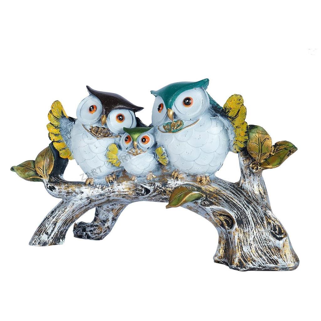 Handicrafted Decorative Owl Family Sitting On Tree ShowpieceFor Home Decor/Office/Shelf Table/Desktop/Living Room Decor