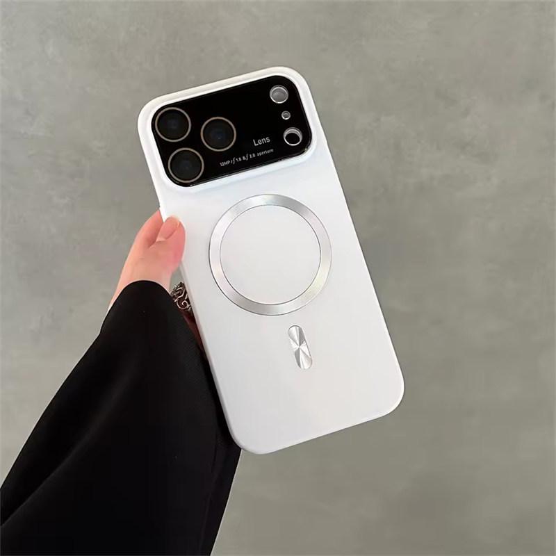 Для Magsafe Магнитный чехол с большим окном для iPhone 17 16 15 14 Pro Max Air Беспроводная зарядка Тонкий Матовый Ультратонкий ПК Бронированный чехол