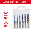 1-6PCS Tap Drill Titanium Plated Hex Shank HSS Screw Thread Metric Tap Bits Screw Machine Compound M3 M4 M5 M6 M8 M10 Hand Tools