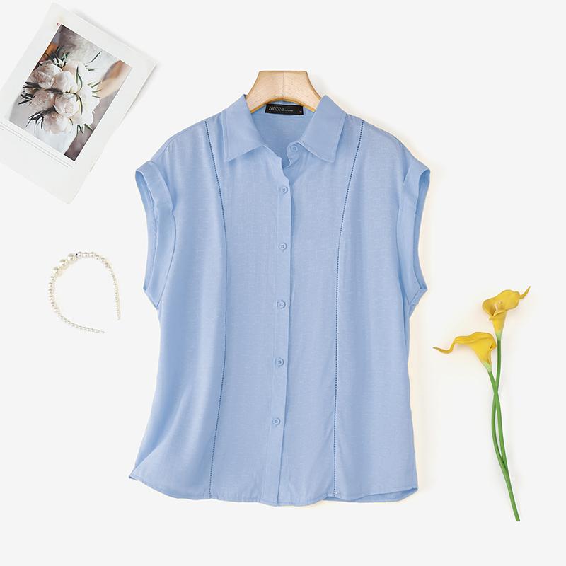 ZANZEA Women Lapel Neck Sleeveless Buttons Up Solid Casual Tank Tops