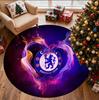 Chelsea F.C Pattern Round Rug, Indoor/Outdoor Mat, for Picnic, Gameroom, Bedroom, Office, Living Room, Home Decor Carpet, Birthday Gift