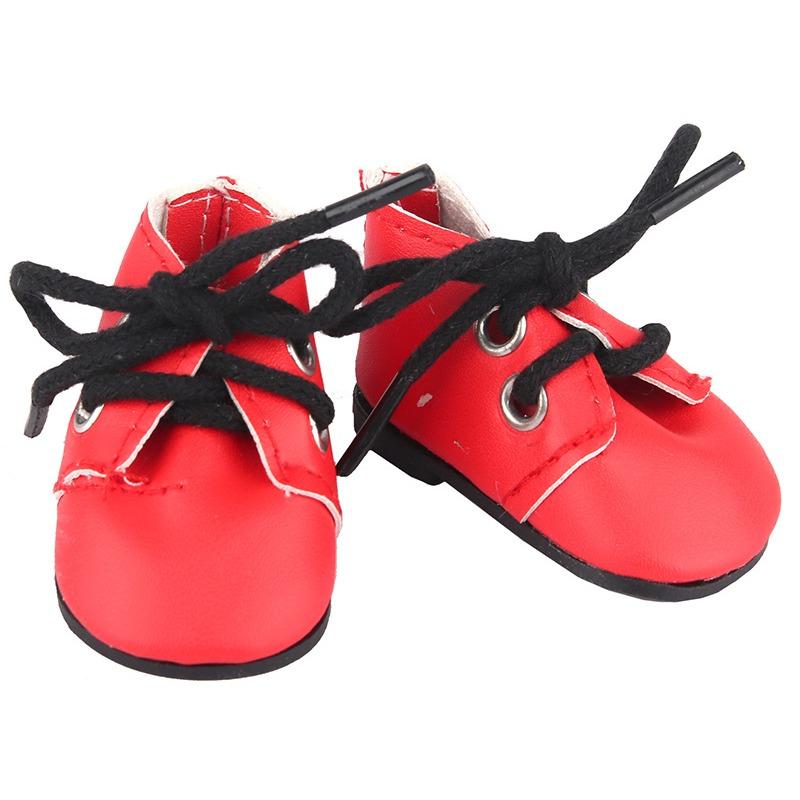 1 пара кукольной обуви из искусственной кожи со шнурками для 14-дюймовых кукол, аксессуары, игрушки
