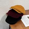 Vintage Streetwear Duckbill Hat With Polyester Corduroy Solid Color For Men And Women In Autumn