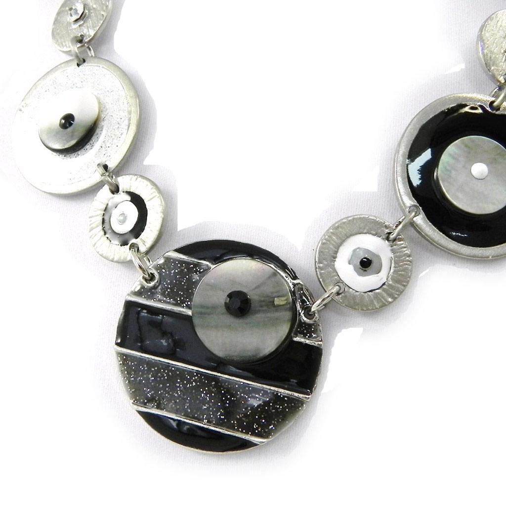 NOA [H9047] - Дизайнерское колье «Бора-Бора» серо-черный