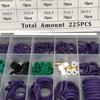 Repair O Type Ring Gaskets Automotive Car Hole Sealed Kit R22/R134a 18 Models 225pcs Set Air Conditioning UV Protection