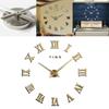 Элегантные 3D DIY Римские цифры Роскошные зеркальные настенные часы-наклейка для домашнего декора