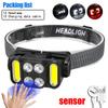 Super Bright Led Headlamp Portable COB Sensor HeadLight With 18650 Battery USB Rechargeable Head Flashlight For Fishing Camping